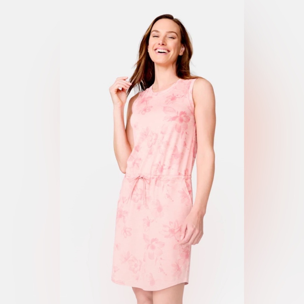 Free Country Pink Floral Shirt Tale Dress Size S